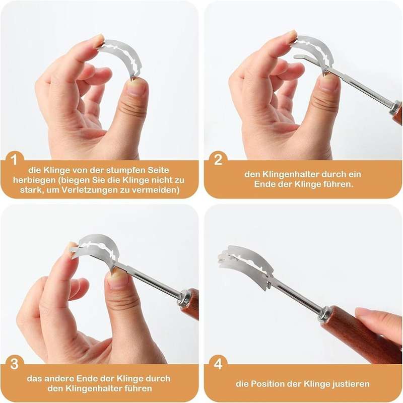 2Pcs Bread Lame Tool Knife Sourdough Scoring Tool with 10 Pcs Replaceable Blades Wooden Handle Lame