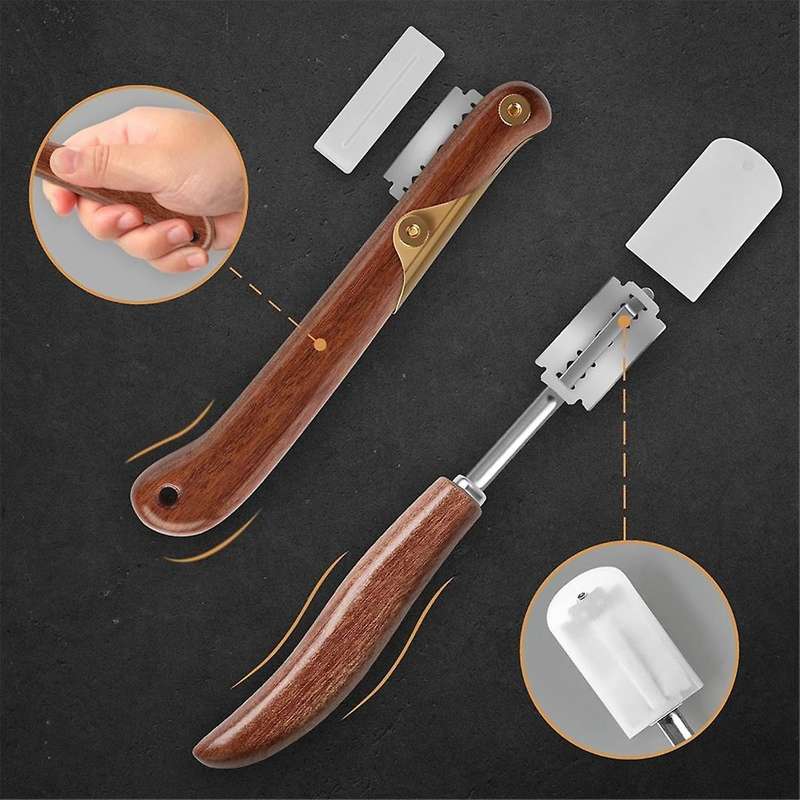 2Pcs Bread Lame Tool Knife Sourdough Scoring Tool with 10 Pcs Replaceable Blades Wooden Handle Lame