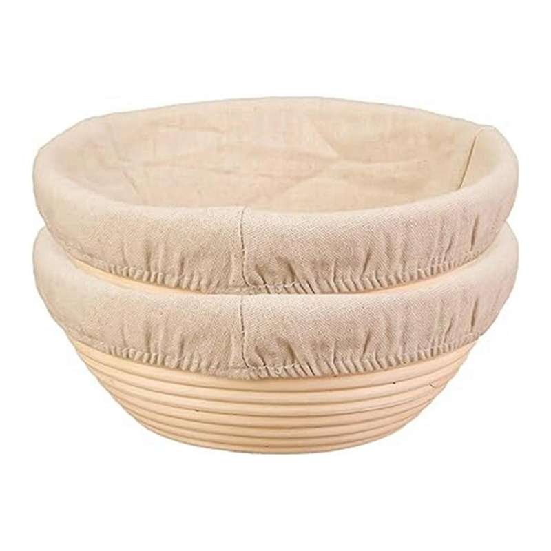 2PCS Bread Proofing Basket Cloth Cover Combination, Bread Protection Basket, Baking Bowl for Sourdou