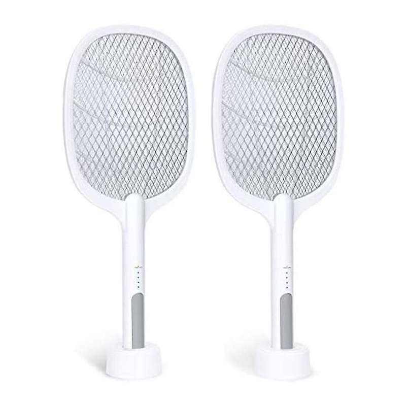 2PCS Bug Zapper Racket Mosquito with Super-Bright LED Light to Zap USB Rechargeable Electric Fly Swa