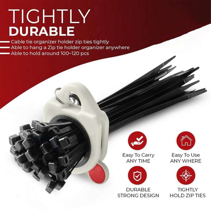 2PCS Cable Zip Tie Organizer- for Heavy Duty Ties and Metal Ties,Zip Ties Holder for Tool Belt with