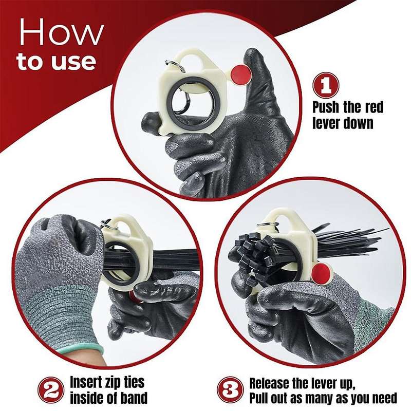 2PCS Cable Zip Tie Organizer- for Heavy Duty Ties and Metal Ties,Zip Ties Holder for Tool Belt with