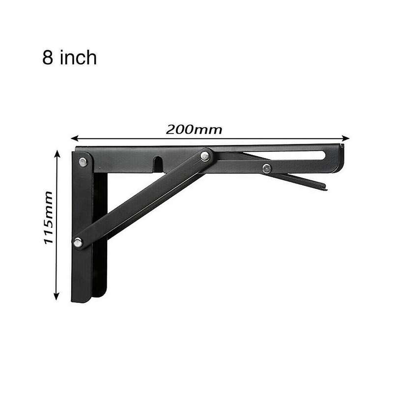 2pcs Campervan Folding Bracket Table Shelf Motorhome Caravan Black Finish Stainless Steel Mini Foldi