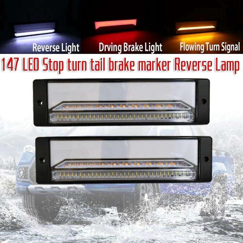 2Pcs Car 147 LED Waterproof Turn Signal Light Truck Brake Light Turn Tail Light for Truck Trailer