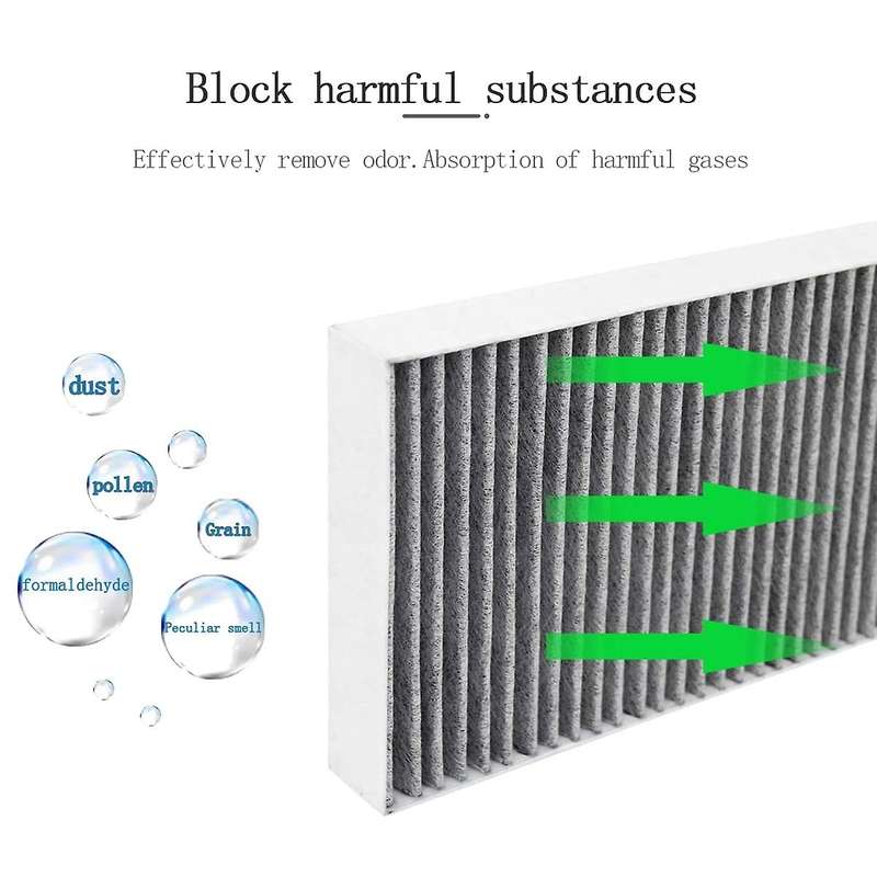 2Pcs Car Activated Carbon Air Inlet-Filter Replacement for 2017 2018 2019 2020