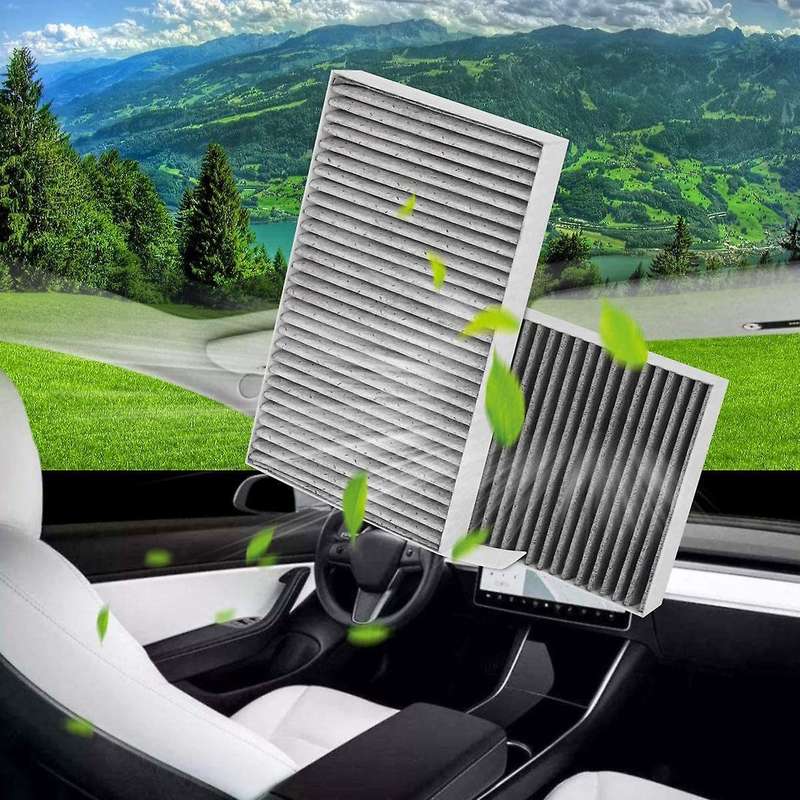 2Pcs Car Activated Carbon Air Inlet-Filter Replacement for 2017 2018 2019 2020
