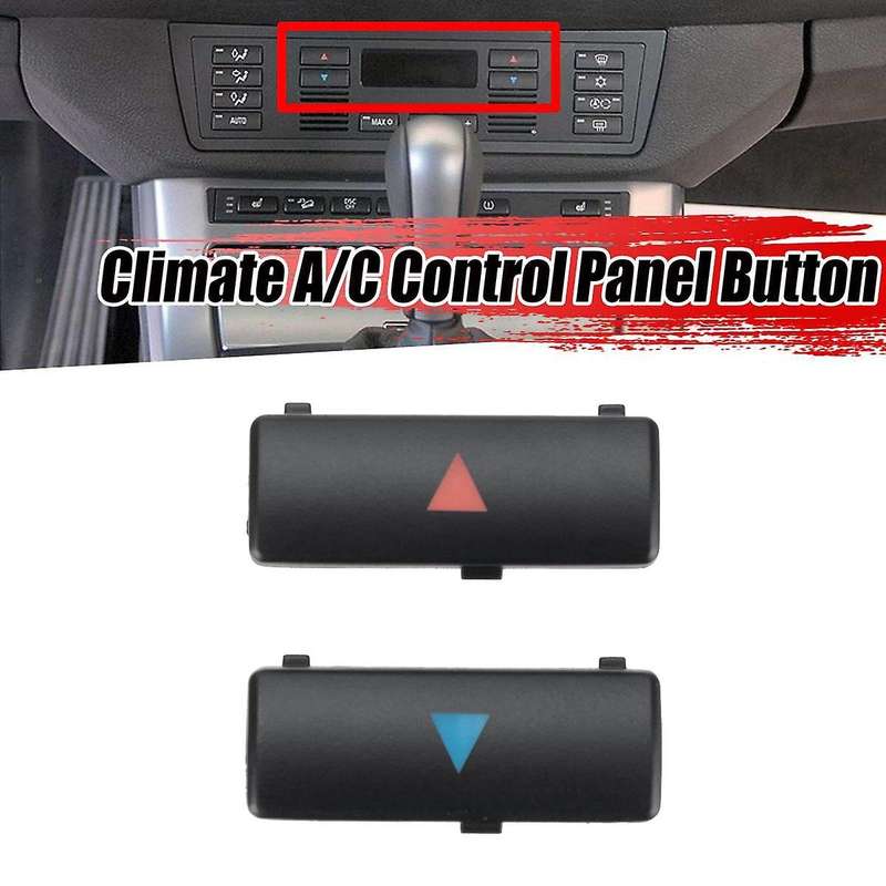 2pcs Car Air Conditioner A / C Temperature Control Panel Switch Button Key Cover for Bmw X5 E39 E53