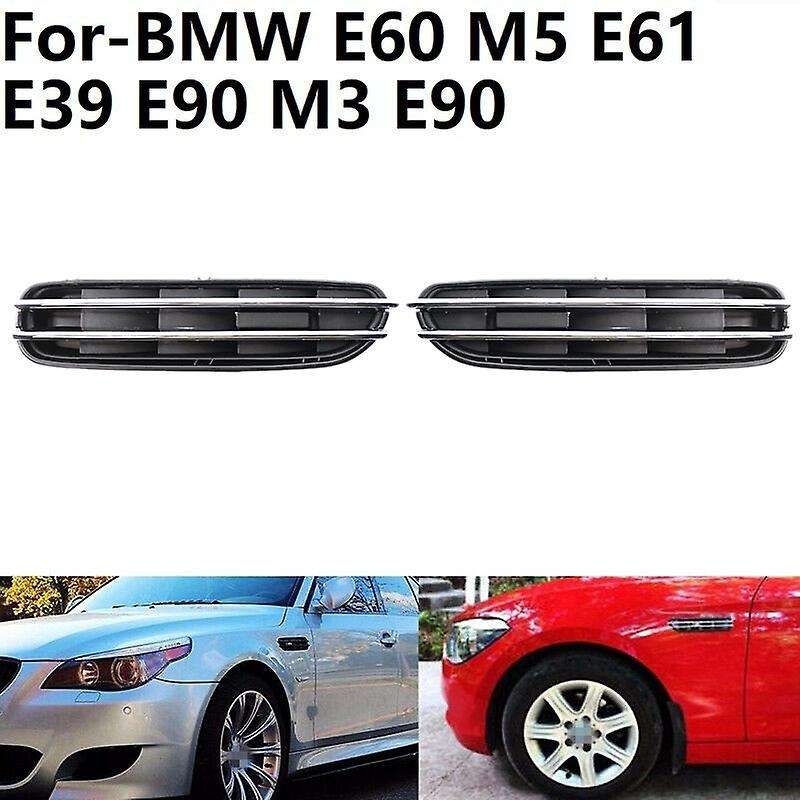 2Pcs Car Air Flow Side Vents Mesh Grill for E60 M5 E61 E39 E90 M3 E90