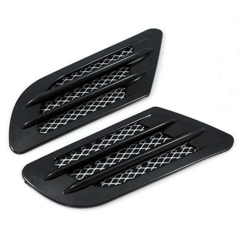 2PCS Car Air Inlet Decoration Simulation Fake Side Air Vent Decoration Trim black