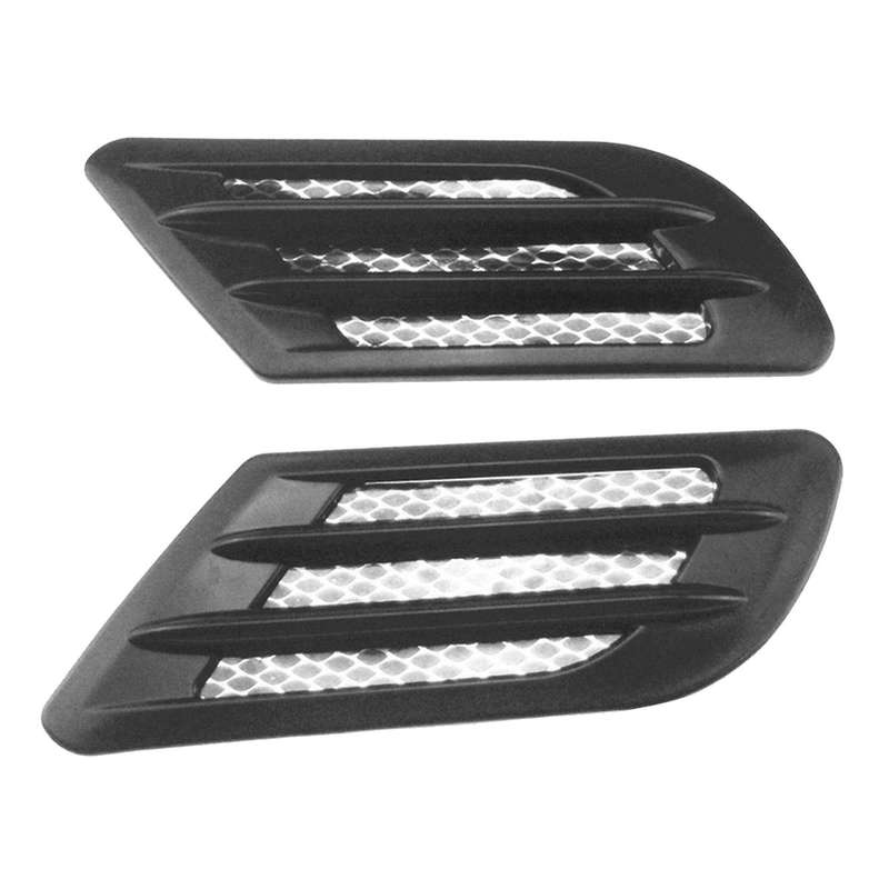 2PCS Car Air Inlet Decoration Simulation Fake Side Air Vent Decoration Trim black
