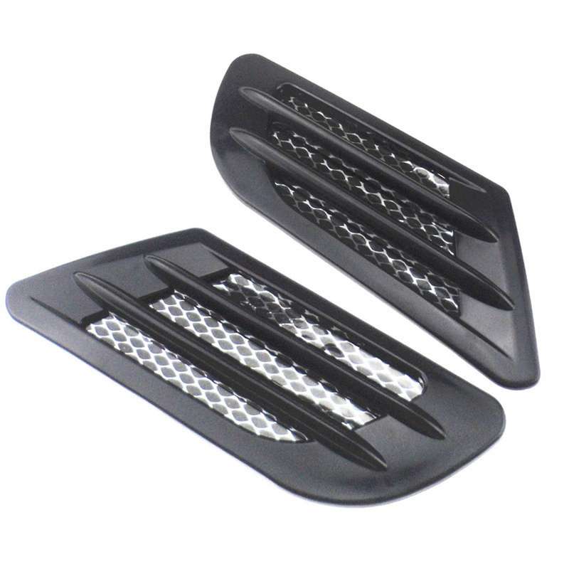 2PCS Car Air Inlet Decoration Simulation Fake Side Air Vent Decoration Trim black