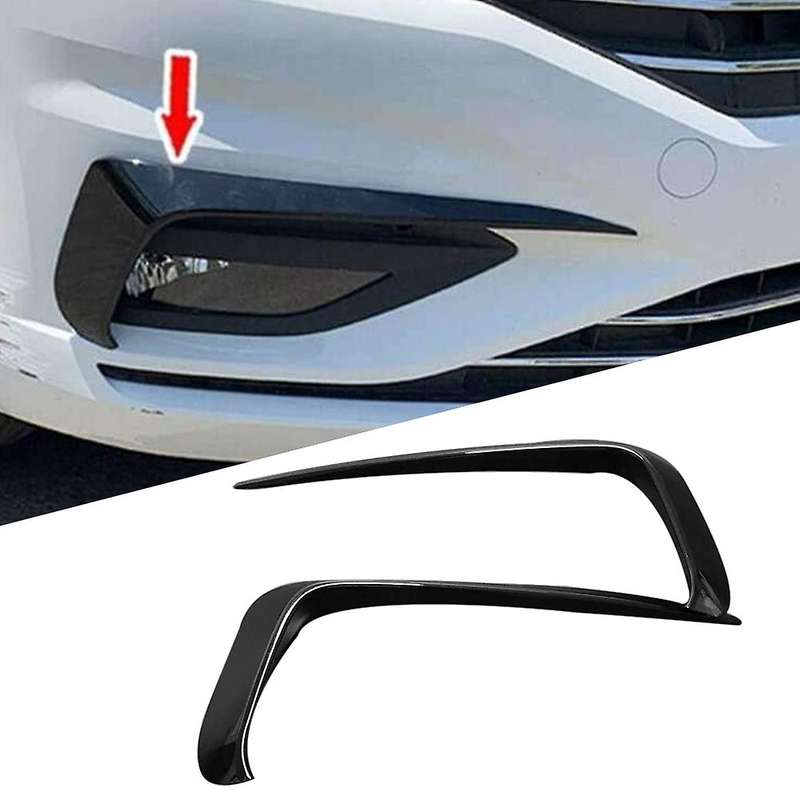 2Pcs Car Bright black Front Bumper Side Vent Fog Light Cover Spoiler Splitter for Mk7 2019-2020