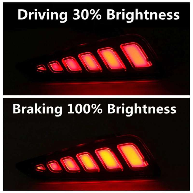 2PCS Car Brake Lights Modificated LED Rear Fog Lamps for C- 2016-2019