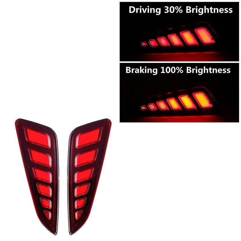 2PCS Car Brake Lights Modificated LED Rear Fog Lamps for C- 2016-2019