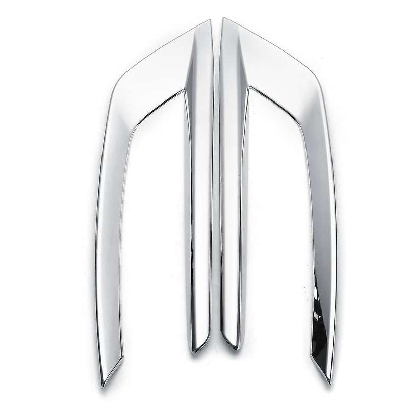 2Pcs Car Body Styling Front Head Fog Light Lamp Detector Frame Stick ABS Chrome Cover Trim Part for