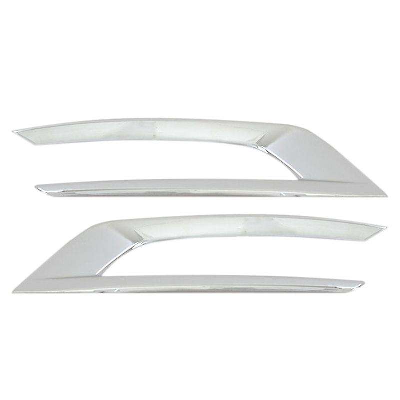 2Pcs Car Body Styling Front Head Fog Light Lamp Detector Frame Stick ABS Chrome Cover Trim Part for