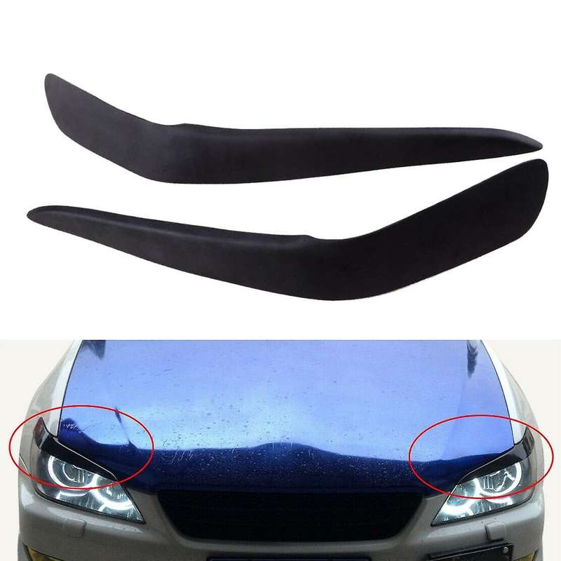 2Pcs Car Black Headlight Eyelid Eyebrow Cover Trim Fit for IS200 1999-2004