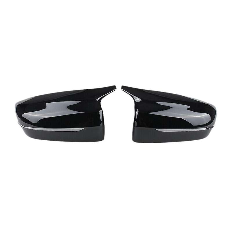 2Pcs Car Bright Black Side Rear View Mirror Cover Replacement for 5 Series G11 G12 G30 G38 2017-2019