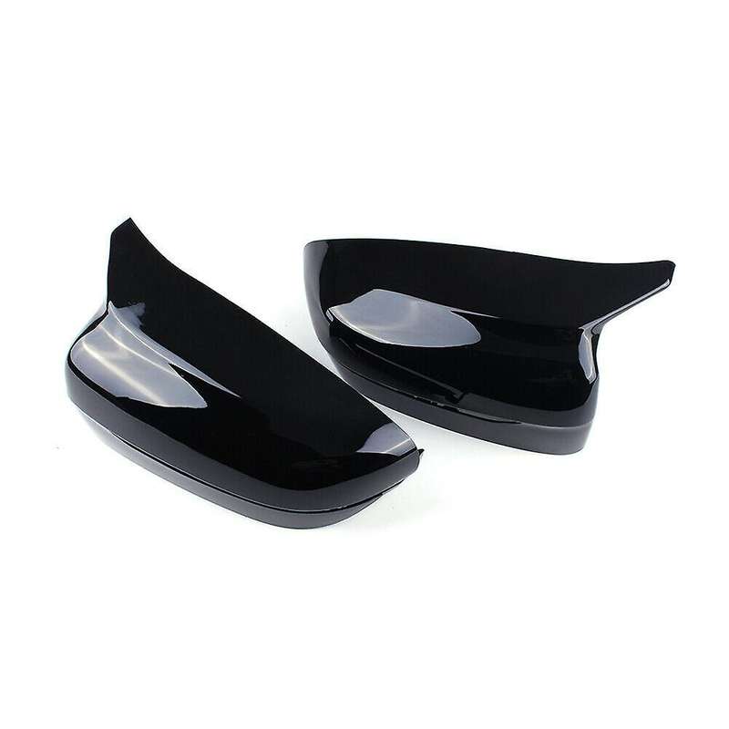 2Pcs Car Bright Black Side Rear View Mirror Cover Replacement for 5 Series G11 G12 G30 G38 2017-2019