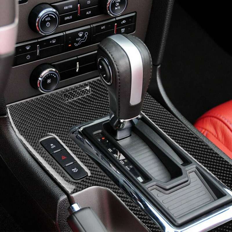 2Pcs Car Carbon Fiber Interior Gear Shift Panel Trim Cover Stickers for 2009-2013