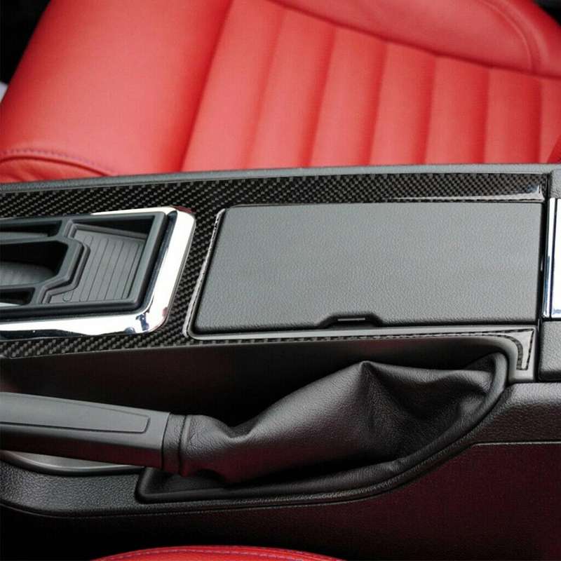 2Pcs Car Carbon Fiber Interior Gear Shift Panel Trim Cover Stickers for 2009-2013
