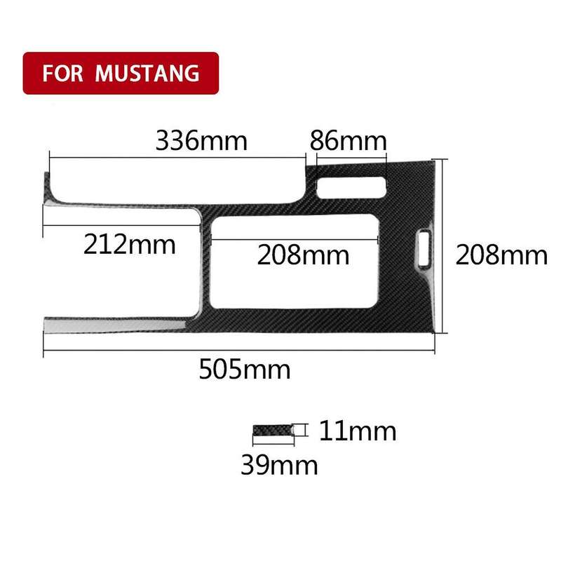2Pcs Car Carbon Fiber Interior Gear Shift Panel Trim Cover Stickers for 2009-2013