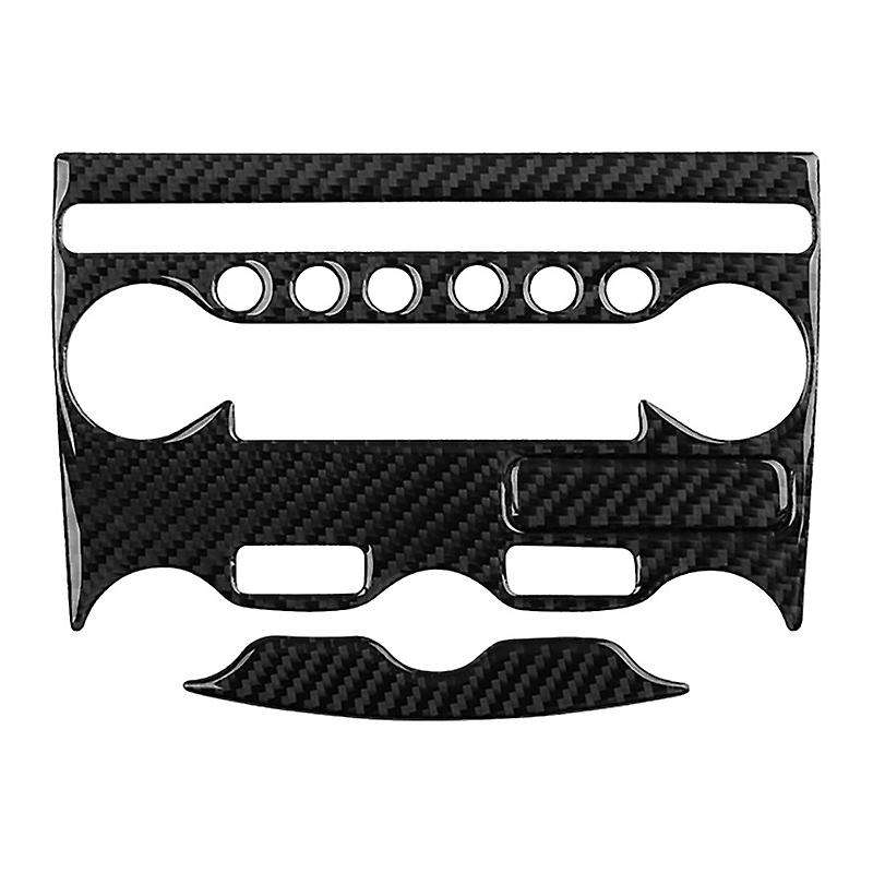 2Pcs Car Carbon Fiber Interior Console Air Condition Multimedia Adjust Panel Cover Trim for 370Z 200