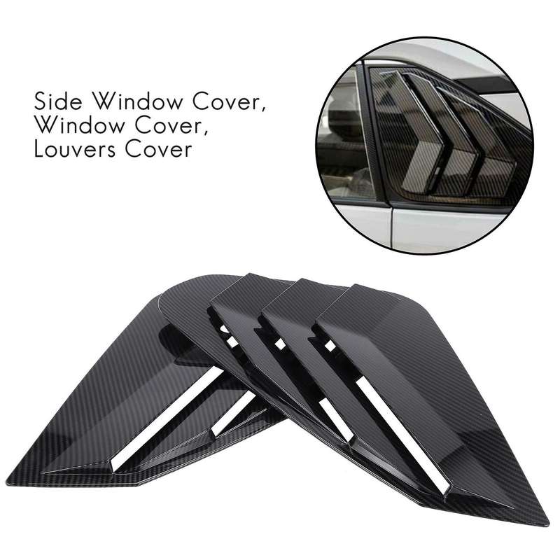 2Pcs Car Carbon Side Window Scoop Cover Louvers Cover Vent for 2019 2020
