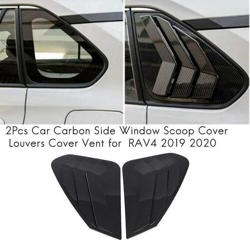2Pcs Car Carbon Side Window Scoop Cover Louvers Cover Vent for 2019 2020