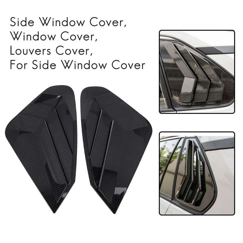 2Pcs Car Carbon Side Window Scoop Cover Louvers Cover Vent for 2019 2020