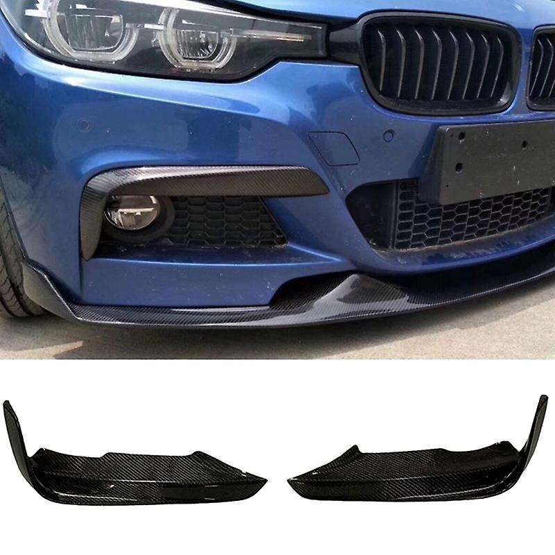 2Pcs Car Carbon Fiber Style Front Bumper Distributor Side Splitters for - F30 F31 2012 - 2018