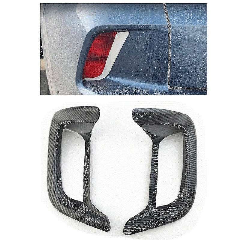 2Pcs Car Carbon Fiber Style Rear Fog Light Lamp Frame Cover Trim Decoration for Kuga Escape 2020 Acc