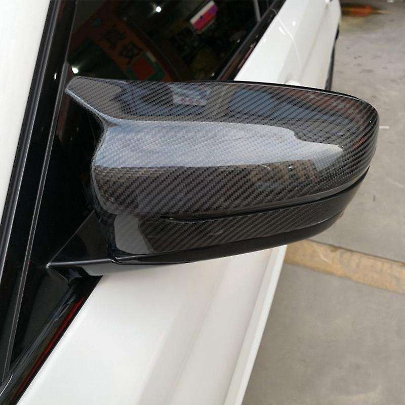 2Pcs Car Carbon Fiber Side Rear View Mirror Cover Replacement for  5 Series G11 G12 G30 G38 2017-201