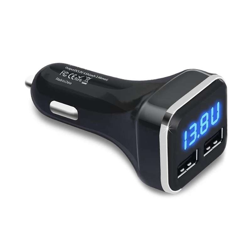 2PCS Car Charger Volt Meter Car Battery Monitor with LED Voltage & Amps Display, for 11 / Xs, Galaxy