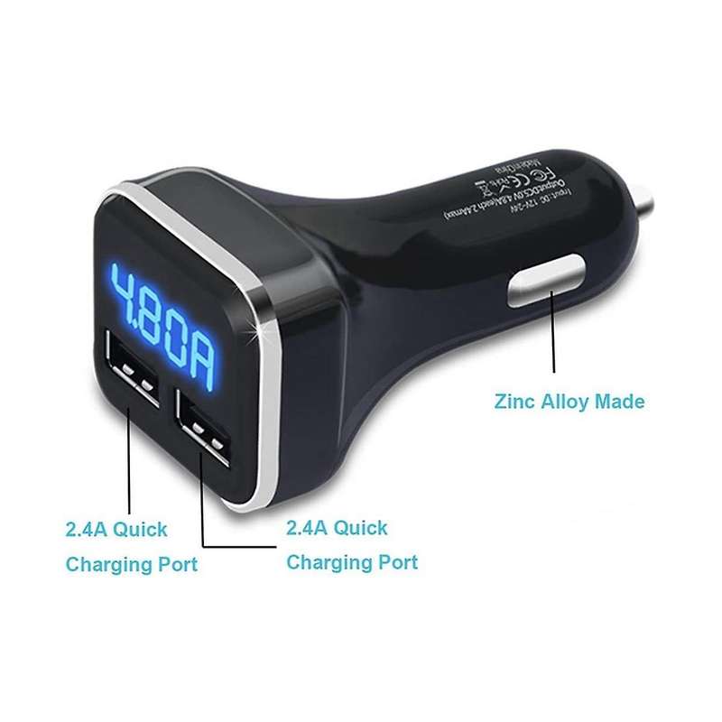 2PCS Car Charger Volt Meter Car Battery Monitor with LED Voltage & Amps Display, for 11 / Xs, Galaxy