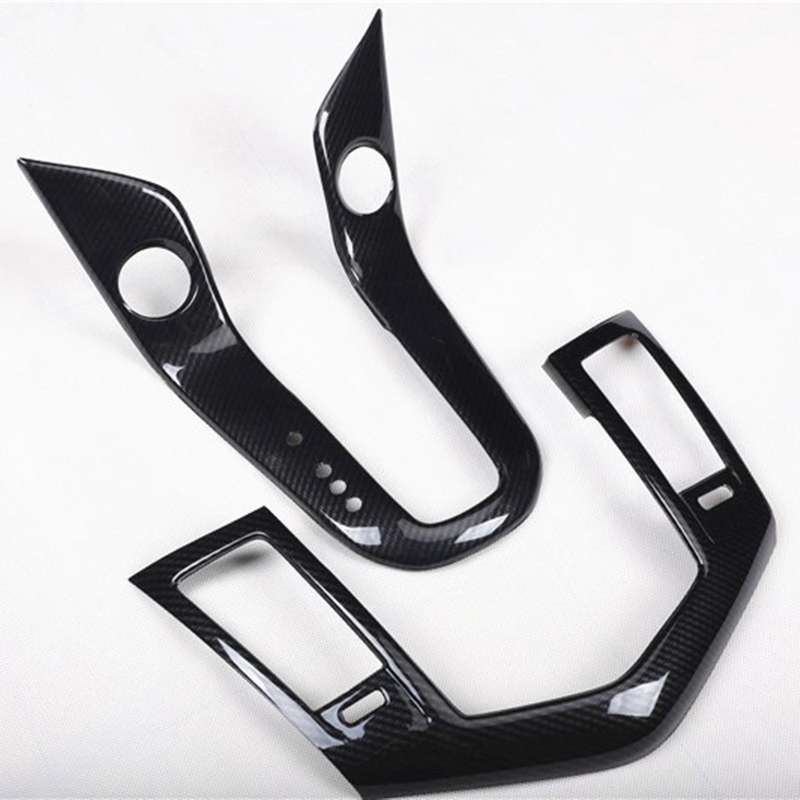 2PCS Car Central Console Decoration Cover Gear Shift Panel Frame Decoration Trim Sticker for 2009-20