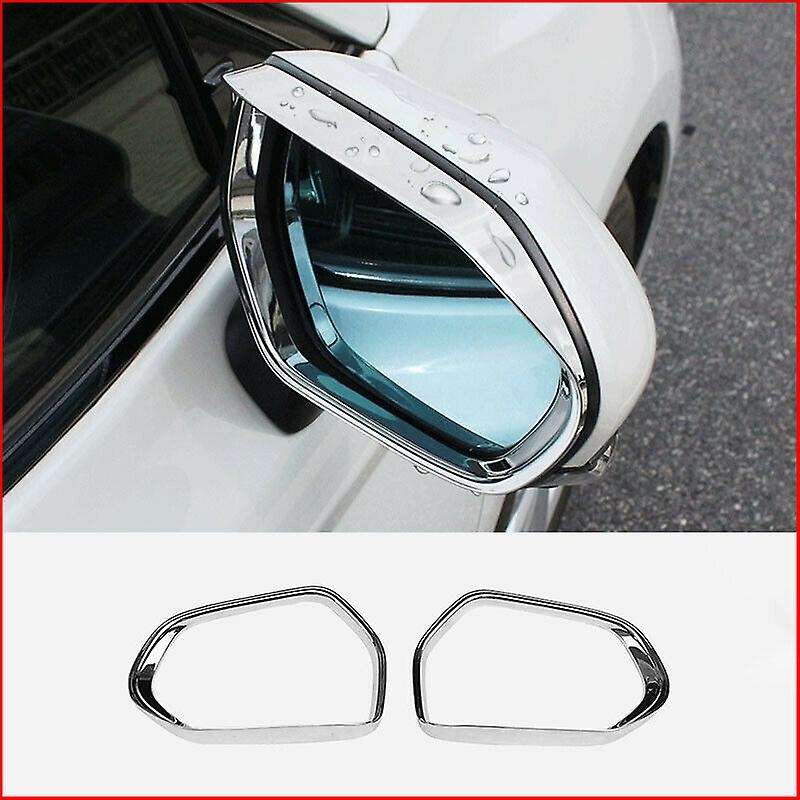 2Pcs Car Chrome Rearview Mirror Rain Eyebrow Covers Trim for 2018-2020