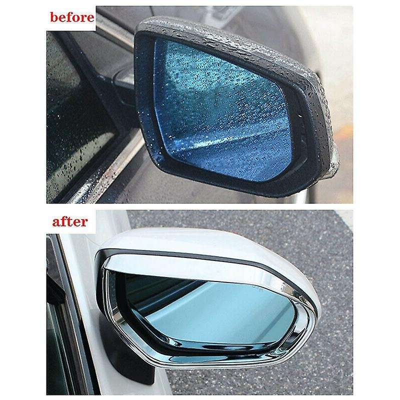 2Pcs Car Chrome Rearview Mirror Rain Eyebrow Covers Trim for 2018-2020
