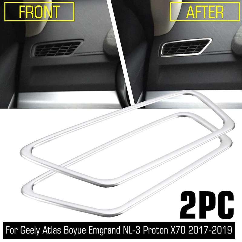 2Pcs Car Dashboard Air Outlet Vent Cover Trim Frame Sticker for Atlas Boyue NL-3 X70 2017-2019