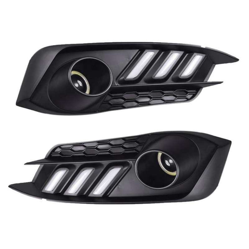 2PCS Car Daytime Running Light LED DRL Fog Lamp Brake Light with Angel Eyes for 10Th 2016-2018 DRL 3