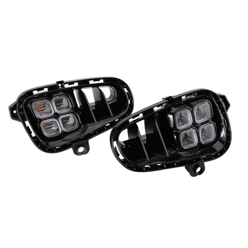 2PCS Car Daytime Running Light for 2018-2020 Front Bumper Fog Light Lamp Assembly LED DRL White Yell