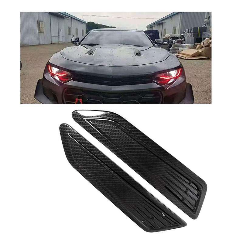 2pcs Car Decorative Front Hood Vent Covers Front Bonnet Hood Air Car Vent Scoop Cover Sticker Car Ac