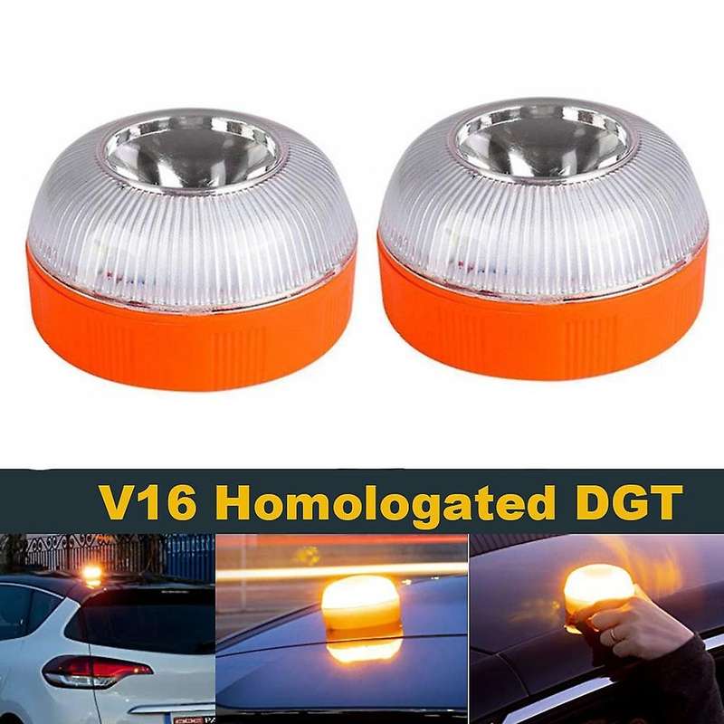 2PCS Car Emergency Light USB Rechargable Emergency Beacon Light LED Road Flashing Warning Light for