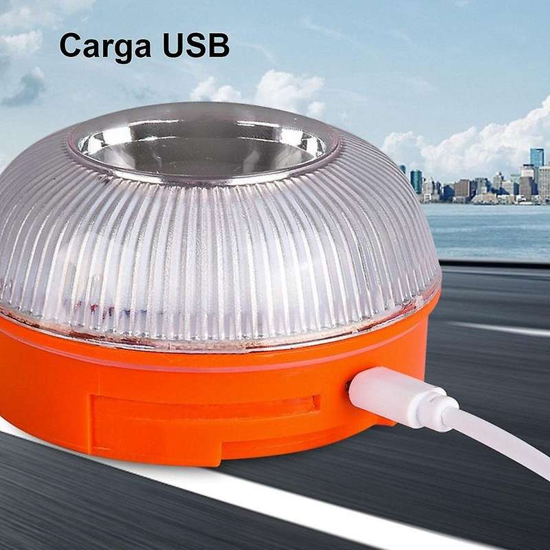 2PCS Car Emergency Light USB Rechargable Emergency Beacon Light LED Road Flashing Warning Light for