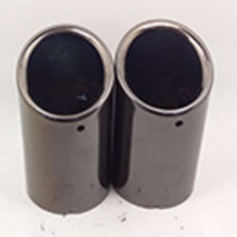 2Pcs Car Exhaust Tip Tail Pipe, for A4 Exhaust Pipe Muffler Pipe Tail Throat Rolled Edge Tip Glossy