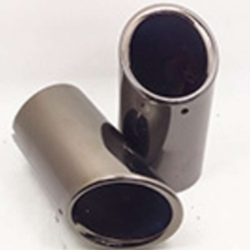 2Pcs Car Exhaust Tip Tail Pipe, for A4 Exhaust Pipe Muffler Pipe Tail Throat Rolled Edge Tip Glossy