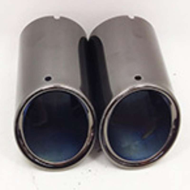 2Pcs Car Exhaust Tip Tail Pipe, for A4 Exhaust Pipe Muffler Pipe Tail Throat Rolled Edge Tip Glossy