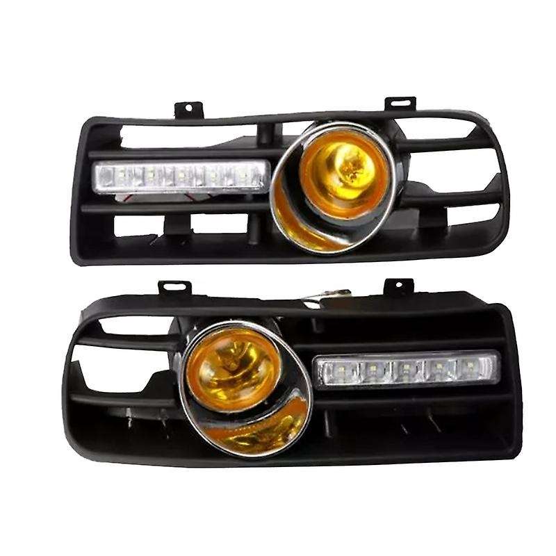 2PCS Car Fog Lamp Grille Front Bumper LED DRL Grille for Golf MK4 1997-2006