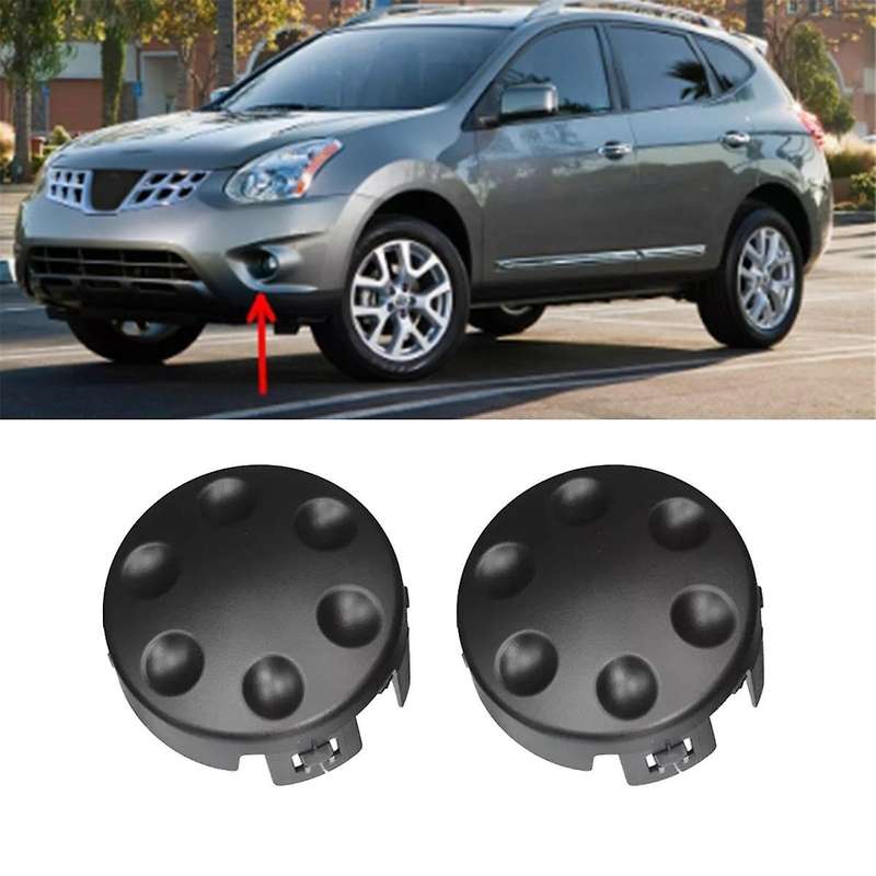 2Pcs Car Front Bumper Fog Light Cover 62256-JG000 for Rogue 2011-2013 US Version Fog Lamp Trim Caps