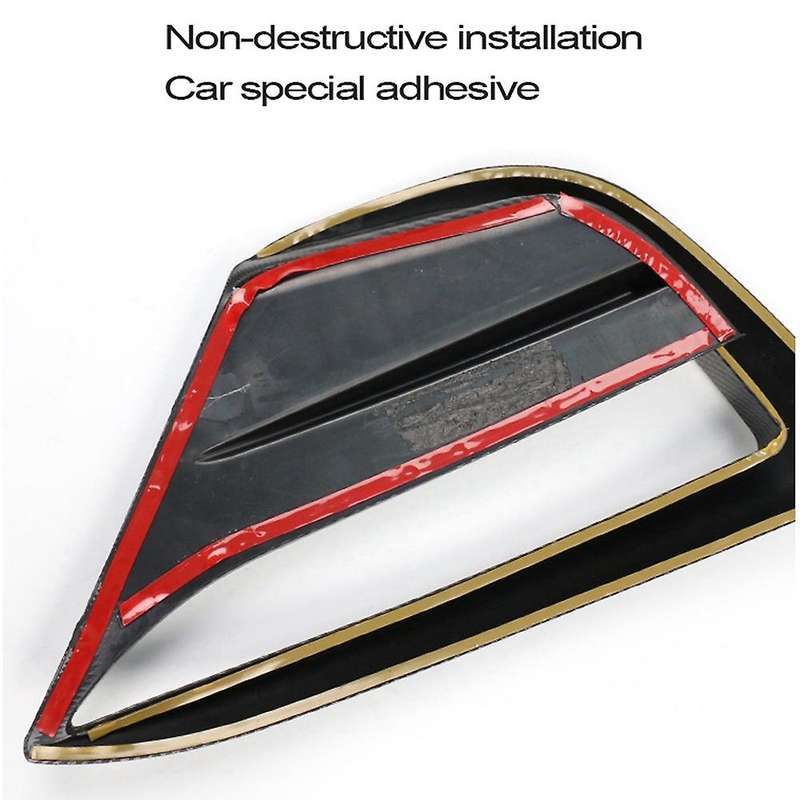 2Pcs Car Front Blade Trim Light Eyebrow Wind Knife Bumper Cover Sticker Fit for Model Y Bright Black